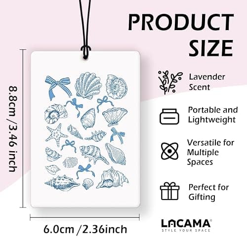 Lacama Blue Beachy Christian Car Air Freshener 3Pcs, Coastal Whale Shell Conch Cross Bible Verse Cars Scents Air Freshener for Women Girls Gifts, Beach Car Accessories Interior Mirror Decor Hanging thumbnail 7