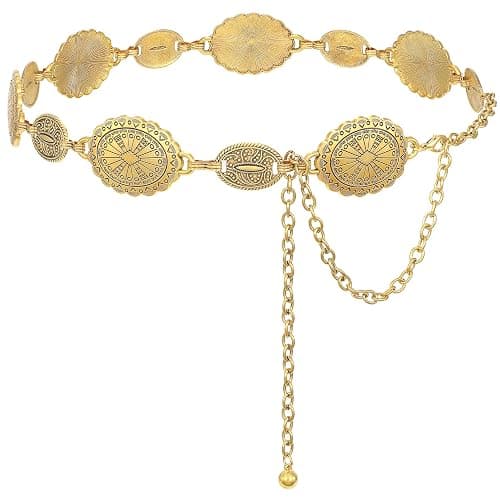 VONMELLI Western Belts for Woman Cowgirl Boho Concho Chain Waist Belt for Country Concert Dresses Jeans - Image 1