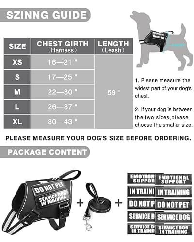 MOOGROU Service Dog Vest Harness and Leash Set+10 Patches for Puppy Small Dogs,Do Not Pet Emotional Support Dog Vest with 2 Soft Padded Handle for Everyday/Training (Black XS) | Adjustable Reflective Do Not Pet Emotional Support Dog Vest with 2 Soft Padded Handle,MOLLE,for Everyday Training Hiking thumbnail 6