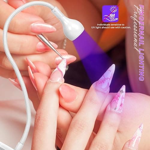 Geisofu UV Nail Lamp, White, Metal, 3W LED, Dual Wavelength, Dimmable, USB Powered, Flexible, Compact, Easy to Use thumbnail 5