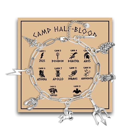 MAOFAED Greek God and Goddess Paperclip Bracelet, Greece Mytholgoy Gift, Book Lover Gifts(camp halflink) - Image 1