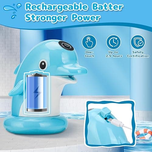 Dolphin Water Table Pump Toy for Kids - Battery Powered, 3-Hour Non-Stop Play - Summer Water Fountain Play Table with Dolphin Design (Blue) thumbnail 5