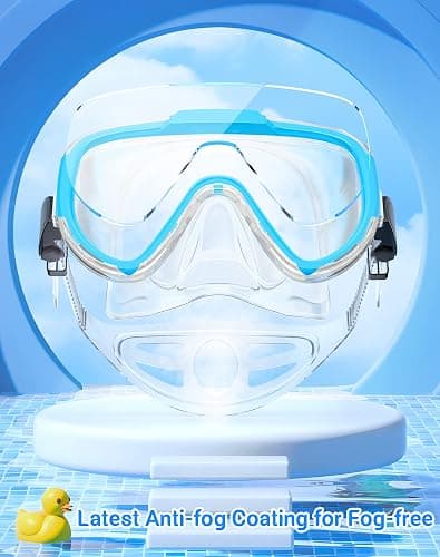 Norabidea Swim Goggles Adult Kids, Anti Fog Swimming Goggles with Nose Cover,No Leaking Clear Snorkel Dive Mask 180 Wide View Men Women Youth Boys Girls thumbnail 3
