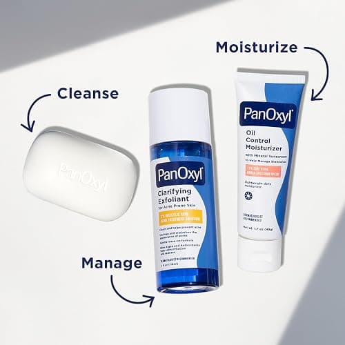 PanOxyl Acne Treatment Bar with 10% Benzoyl Peroxide, Maximum Strength Bar Soap for Face, Chest and Back, Benzoyl Peroxide Soap Body Wash, Vegan, For Acne Prone Skin, 4 oz thumbnail 10