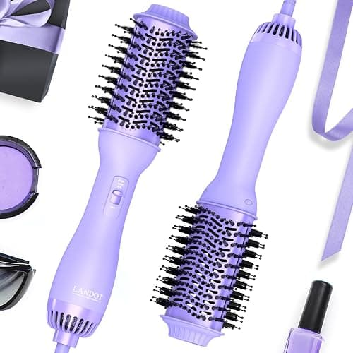 LANDOT 4-in-1 Blow Dryer Brush for Thick & Coarse Hair, Powerful Blowout Brush Styler with 60mm Oval Barrel,Fast Hair Drying & Frizz Control for Salon-Smooth and Manageable Hair at Home - Image 1