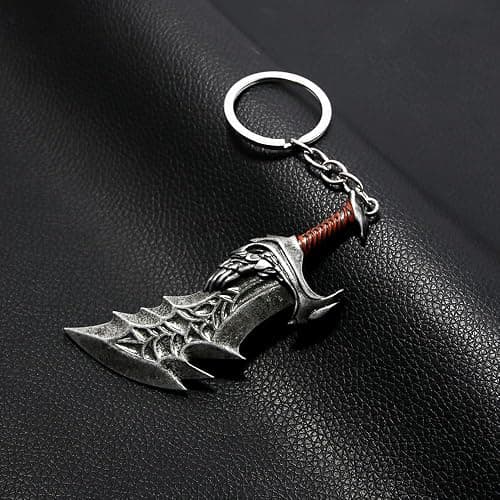 GOW Blades of Chaos Keychain Set - Leviathan Axe & Thor Mjolnir Hammer Chain - Cosplay Gifts for Men Women and Game Fans (THE BLADES OF CHAOS Set) thumbnail 8