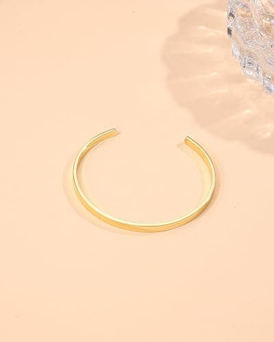 TEN MIRO 16k Chunky Gold Bangle Cuff Bracelets for Women Trendy, Sweatproof Bangle Bracelet Non Tarnish Gold Plated Cuff Bracelets for Women thumbnail 7