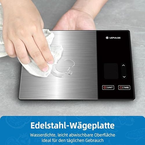 Digitale Küchenwaage mit Nährwertberechnung, Lebensmittelwaage mit 24 Nährwertanalyse, 5kg Edelstahl-Ernährungswaage, TFT Farbdisplay, 50 Offline & unbegrenzte Kalorienanalyse per App, Tara Funktion thumbnail 7