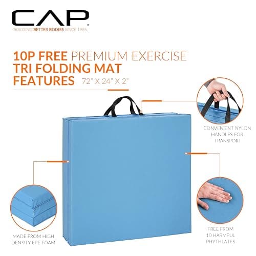 CAP Barbell All Purpose Folding Anti Tear Exercise Training Aerobic Fitness Gym & Gymnastics Balance Mat | Multiple colors thumbnail 3