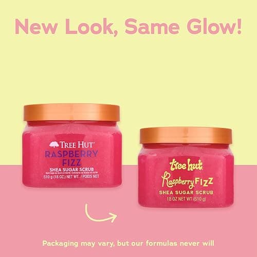 Tree Hut Raspberry Fizz Shea Sugar Scrub, Exfoliating, Hydrating & Moisturizing Body Scrub with Shea Butter & Nourishing Essential Oils, Smooth & Soften Skin, 18 oz thumbnail 2