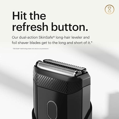 MANSCAPED® The Handyman™ Compact Face Shaver – Portable Men’s Travel Facial Hair Groomer, USB-C Rechargeable Razor, Electric Foil Face Shaver, Waterproof, Cordless, Dual-Action SkinSafe® Foil Blades thumbnail 4