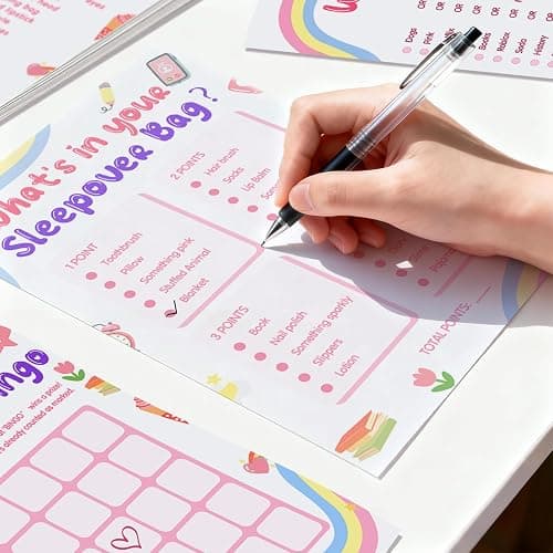 Mecholey Sleepover Party Supplies for Girls, 4Funny Girls Night Games Sleep Over Essentials for Slumber Party Supplies thumbnail 2