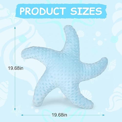 XIAIJIA Starfish Pillow,Coastal Beach Throw Pillows, Blue, 19.68 Inch | Decorative pillows, nautical pillows, starfish pillows, beach pillows, beach themed room decor for bed, bedroom, sofa, couch thumbnail 2
