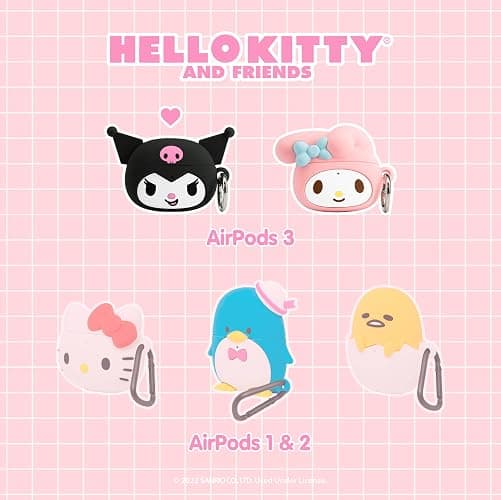 iFace Hello Kitty & Friends Cute Case [ Compatible with AirPods 3rd Gen. only, Not for Pro3] - Silicone Protective Cover [Carabiner Clip Included] [Wireless Charging Compatible Cover] - Kuromi thumbnail 2