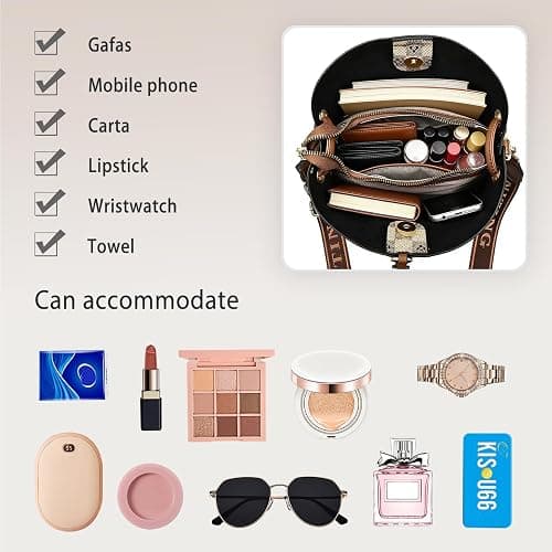 CORIOS Retro Shoulder Crossbody Bag for Women PU Leather Handbag Vintage Print Bucket Bag Small Messenger Satchel Bag thumbnail 6