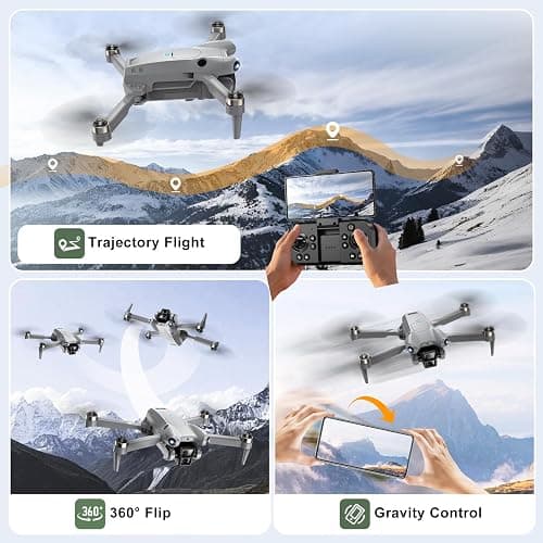 ASFSFQ PRO Drone with Camera for Adults 4K, Brushless Motors Drone for Kids Beginners, 40mins Flight Time with 2 Batteries, FPV Foldable RC Quadcopter, Toys Gifts for Teen Boys Girls, Beginner（Grey） thumbnail 5