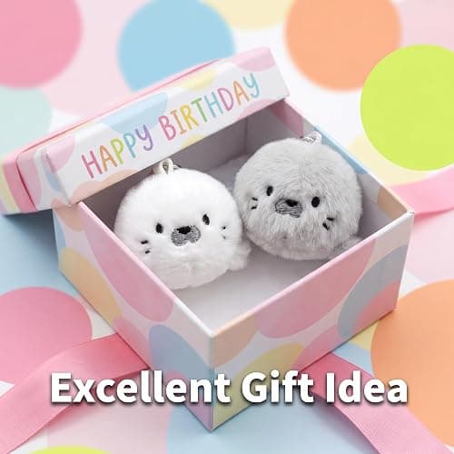 Famjoyart 2 Pcs Matching Plush Keychain Adorable Cute Ocean Theme Stuff Bag Charm Womens Birthday Valentines Day Gift thumbnail 7
