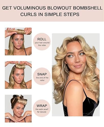 Classic Heatless Curls Overnight Rods - Upgraded Directional Grip Velvet Heatless Hair Curler to Sleep in No Heat Heatless Curling Flexi Rods Foam Hair Rollers for Blowout Look Medium & Long Hair thumbnail 2
