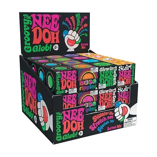 Schylling NeeDoh Teenie Single - Sensory Squeeze Toy - Mini Groovy Glob - 1.25" Wide - Color May Vary (Pack of 1) thumbnail 4