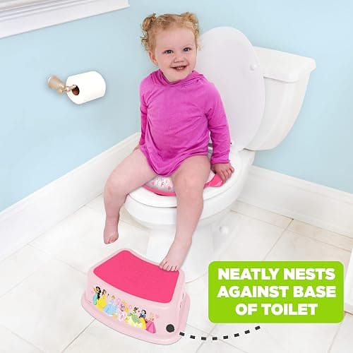 Disney Princess Loving Life Step Stool - Kids Step Stool, Potty Training, Non-Slip, Bathroom, Kitchen, Lightweight thumbnail 6