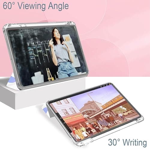 Feams for iPad (A16) 11th Generation 11 Inch 2025, iPad 10th Generation Case 10.9 Inch 2022, Slim iPad A16 Case Clear Back Cover with Pencil Holder & Auto Sleep, Pink Cow Print thumbnail 6