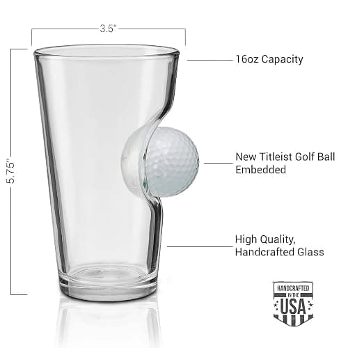 BenShot Golf Ball Pint Glass - 16oz | Made in the USA thumbnail 3