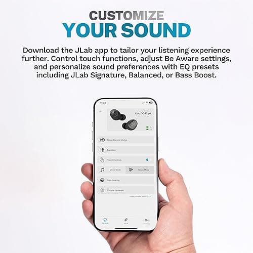 JLab Go Air Pop+ True Wireless Earbuds, in Ear Headphones, Bluetooth Earphones, 35H Playtime Ear Buds, Bluetooth Earbuds with Microphone, USB-C Charging Case, Dual Connect, EQ3 Sound, Dark Pink thumbnail 3