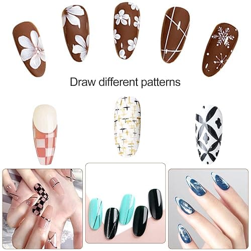 Sularpek Nagel Pinsel Dünn, 5 Stück Nagel Art Liner Pinsel, Professional Nailart Pinsel Fineliner, Nageldesign Pinsel, Extrem Feine Borsten für DIY Nail Art Salon und Heimgebrauch (Weiß) thumbnail 6