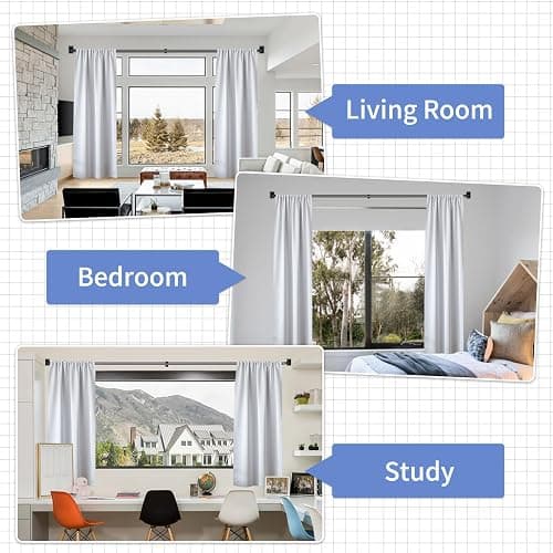 ZYRW Black Curtain Rods, Room Darkening Curtain Rod for Windows 66 to 120 Inches(5.5-10Ft), Wrap Around Rods, Adjustable Heavy Duty Blackout Drapery Rod, Window Treatment, Matte Black thumbnail 8