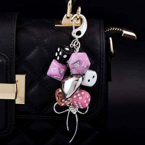 SORGERLY 8 Ball Dice Charm Keychain - Cute Bag Purse Handbag Accessories - Y2K Aesthetic Key Chain for Women Men thumbnail 3