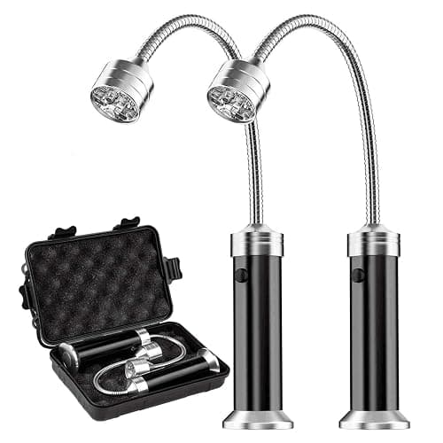 MojiDecor Lampe pour Barbecue Lot de 2 Lumières LED de Gril BBQ avec Base magnétique Rotation à 360 Degrés Flexible Réglable pour Barbecue, Camping, Fête, Extérieur - Image 1
