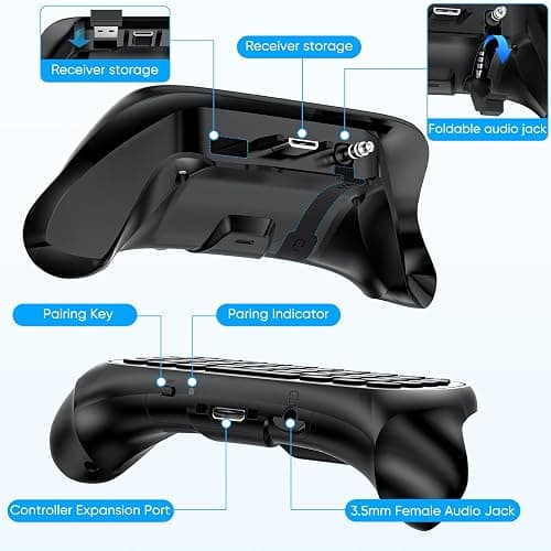 Keyboard for Xbox Series X/S, One/One X/S, Elite One/2 Controller, Wireless Gaming Chatpad Message Keypad with USB Receiver, Audio/Headset Jack Accessories for Xbox (Controller Not Included), Black thumbnail 6