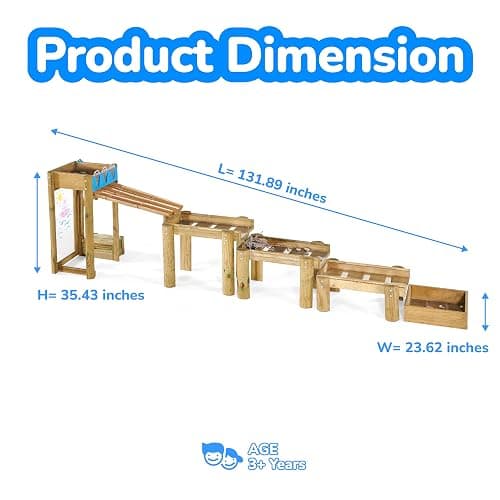 Plum Discovery Wooden Water Run Table for Kids, Toddler Toys, Sensory Activity Table, Outdoor Playset, Painting Easel, Storage Box, Easy to Clean, Durable, Weatherproof, Gift for Ages 3+ Yrs thumbnail 2
