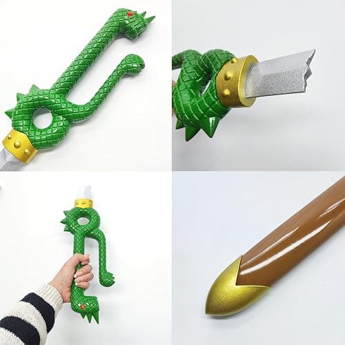 COSWOR 30.3" Metal Carbon Steel Anime Nanatsu No Taizai Dragon Handle Meliodas Sword for Cosplay, Collection, Costume Dress-up Accessories thumbnail 5