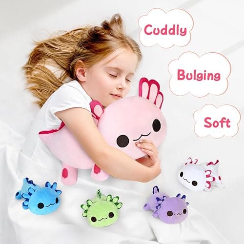KMUYSL Axolotl Plush Toys for Ages 0 1 2 3 4 5 6 7 8+ Year Old Boys Girls- Axolotl Mommy Stuffed Animal with 4 Baby Axolotls in Her Tummy, Christmas Birthday Gifts for Baby, Toddler, Kids thumbnail 6