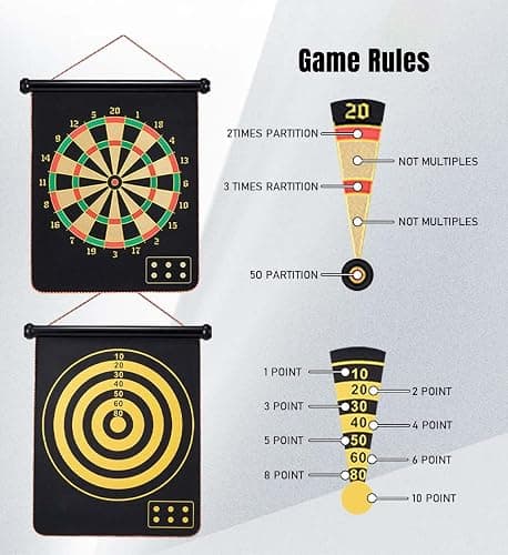 Givevan Magnetic Dart Board Outdoor Games for Kids 8-12, Teen Boys Gift Ideas for Birthday, Cool Toys for Teenage Activities Age 6 7 8 9 10 11 12 13 14 15 16 Years thumbnail 8