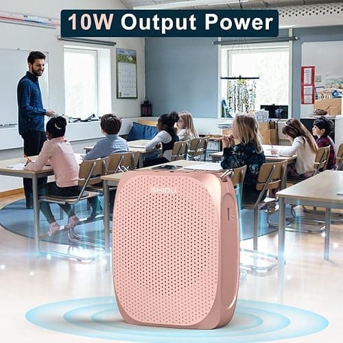 SHIDU Voice Amplifier Teachers,Megaphone Speaker Portable PA System with Microphone Headset(Work of 12hours) Supports MP3 Format Audio for Tour Guides Coaches Yoga Fitness Instructors thumbnail 5