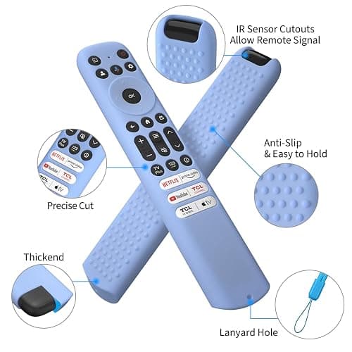 Hi Color Silicone Cover for TCL RC813 FMB1/RC923/RC902V Remote Protective Case Sleeve for TCL Smart TV Remote RC813 FMB1 Case Cover(Glow Blue) thumbnail 2
