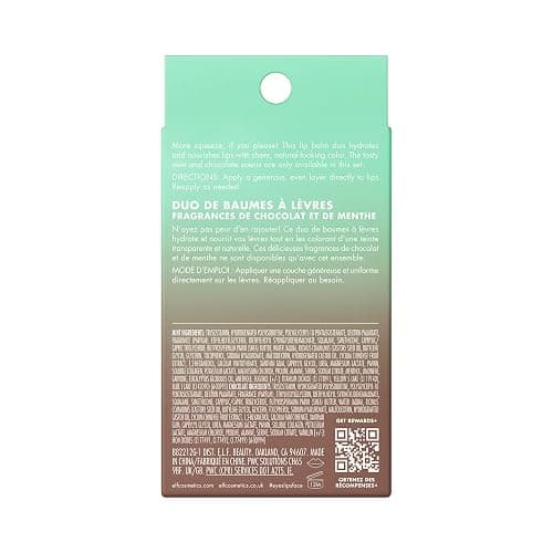 e.l.f. Squeeze Me More Lip Balm Duo, Moisturizing Balm For A Sheer Tint Of Color, Made With Hyaluronic Acid, Vegan & Cruelty-Free, Mint & Chocolate thumbnail 7
