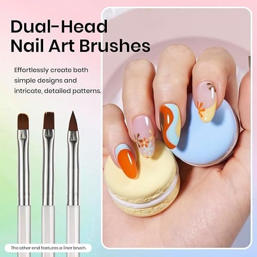 Beetles 31pcs Nail Art Brushes, Dotting Tools, Nail Art Pens, Dust Brush | Striping Liner Fingernail Drawing Pens with Palette Holder Metal Handle All in One for Starter Manicure Design Set thumbnail 5