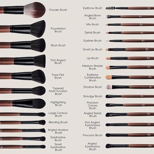 BS-MALL Professional Makeup Brush Set 28 Pcs With Travel Makeup Bag,Concealer Brush, Foundation Brush, Blush Brush, 4 Pcs Triangle Puff & makeup sponges for Flawless beauty on the Go thumbnail 2