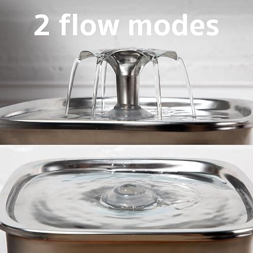 Veken Innovation Award Winner Stainless Steel Cat Water Fountain, 95oz/2.8L Automatic Pet Fountain Dog Water Dispenser with Replacement Filters & Silicone Mat, Gifts for Cats, Dogs (Silver) thumbnail 7