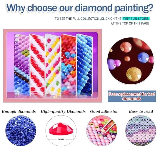 TINY FUN 12 Pack Diamond Painting Kits for Adults 5D Diamond Art Kit Paint by Number for Beginners, DIY Paint with Round Full Drill Diamonds Paintings Gem Art for Home Wall Decor Gift (12X16 Inch thumbnail 4
