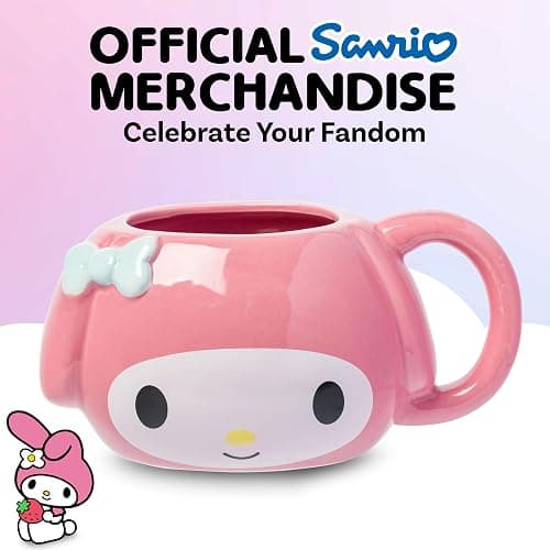 Silver Buffalo Sanrio Hello Kitty and My Melody, 3D Sculpted Mug, 20oz | Hello Kitty and Friends, Ceramic, 0.59 Liters thumbnail 5