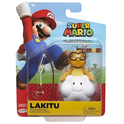 World of Nintendo Super Mario Lakitu 4” Articulated Figure with Fishing Pole thumbnail 2