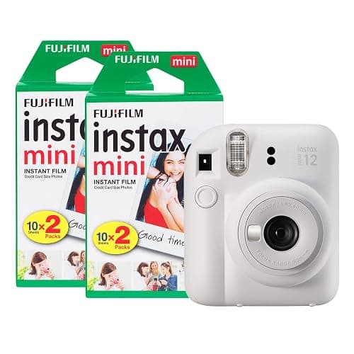 Fujifilm Instax Mini 12 Instant Camera with 40 Shot Film Pack - Clay White - Image 1