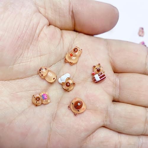 UPCSKDA 200PCS Mini Resin Animals Miniature Capybara Little Figures for DIY Craft Micro Landscape Fairy Garden Aquarium Dollhouse Potted Plant Decoration (Capybara) thumbnail 8