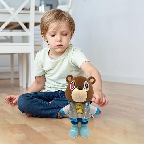 Adenzai Kanye Bear Plush - 10 Inch Cute Plush Bear Stuffed Animal Toy – Soft and Adorable Gift for Kids, Boys, Girls, Birthdays, Easter, and Graduation Cute Halloween Plush thumbnail 7