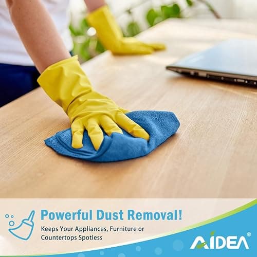AIDEA Microfiber Cleaning Cloth, 8PK, All Purpose Microfiber Towels, Absorbent Cleaning Rags Kitchen Towels, Lint Free Dusting Cloth for House, Kitchen, Car, Window, 12"×12" thumbnail 3