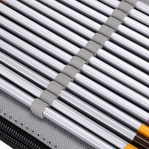 BTSKY Zippered Pencil Case-Canvas 72 Slots Handy Pencil Holders for for Prismacolor Watercolor Pencils, Crayola Colored Pencils, Marco Pencils (Black) thumbnail 7